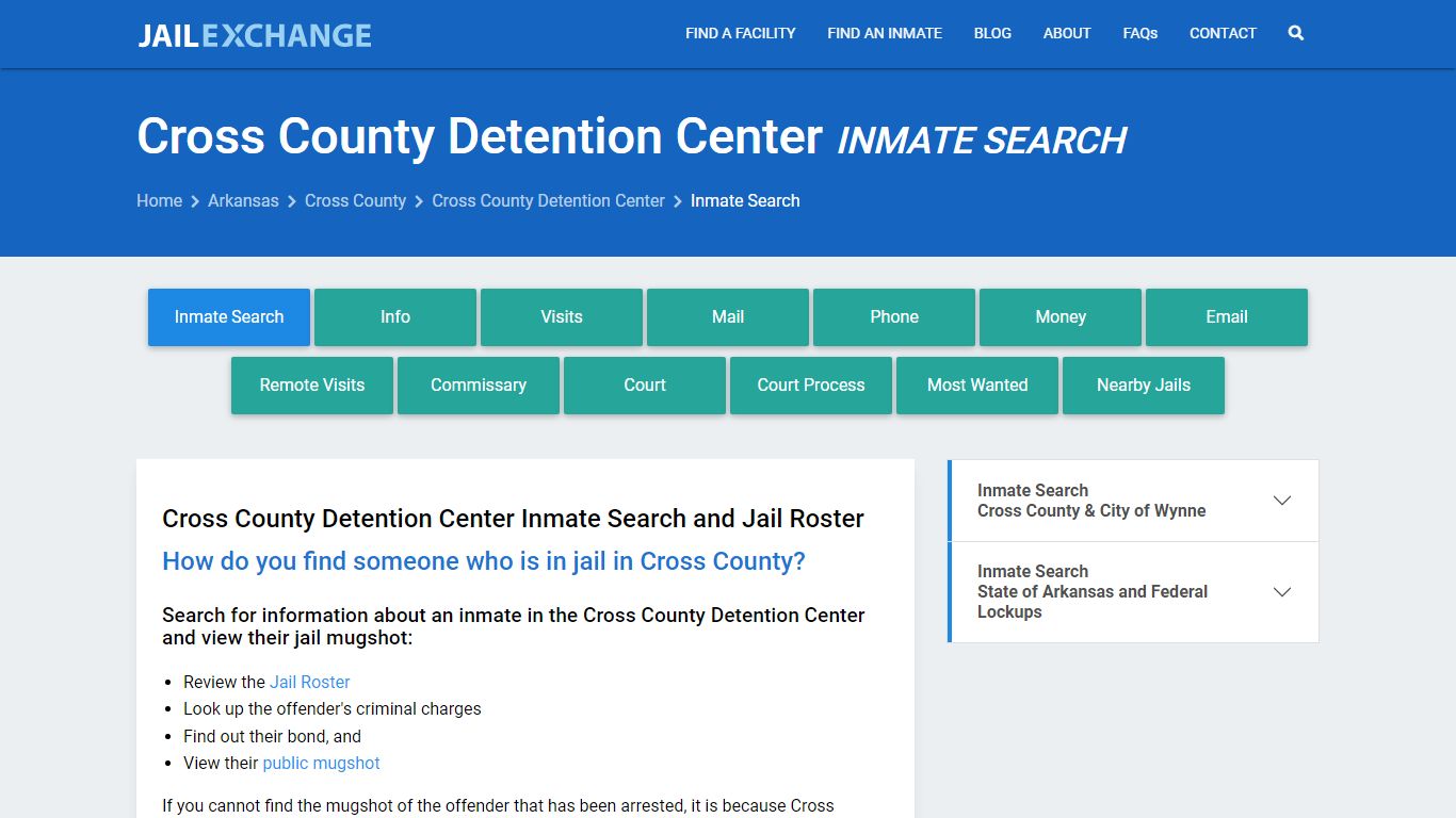 Cross County Detention Center Inmate Search - Jail Exchange